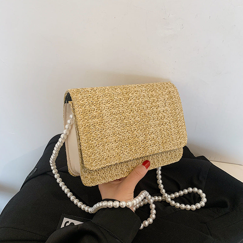 Clamshell Small Square Bag Pearl Crossbody