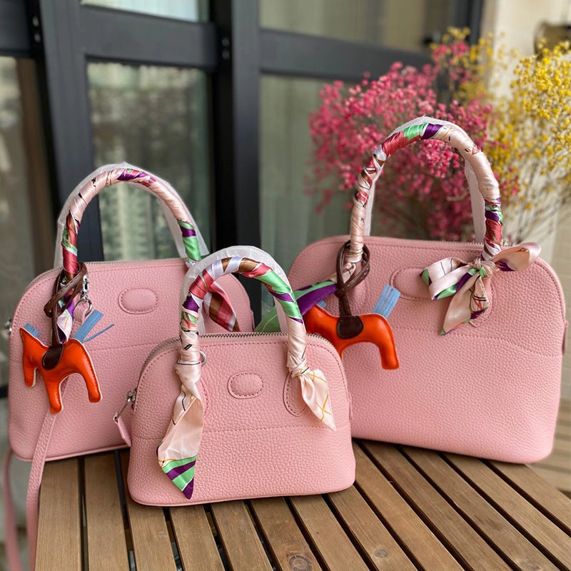 Bowling Ball Baotou Layer Cowhide Portable Female Single Shoulder Cross-body