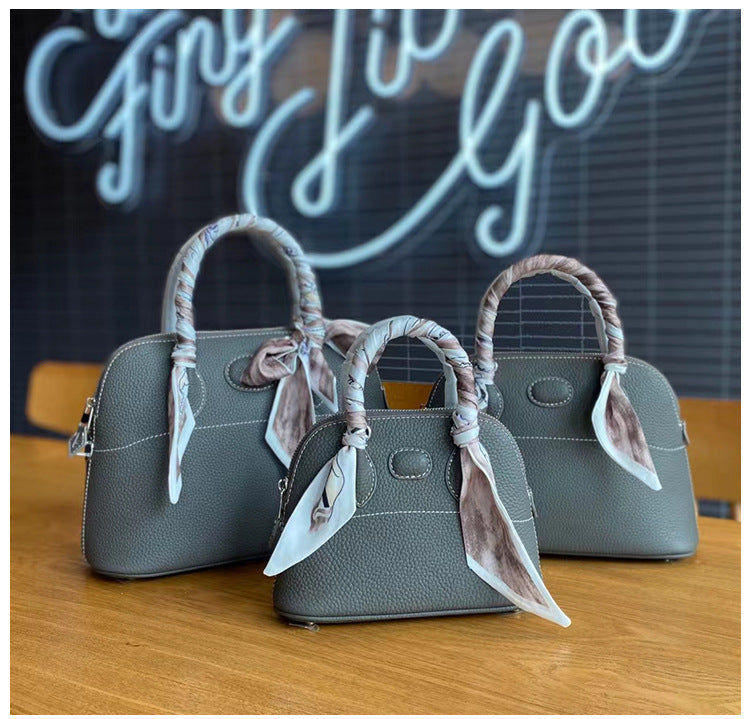 Bowling Ball Baotou Layer Cowhide Portable Female Single Shoulder Cross-body