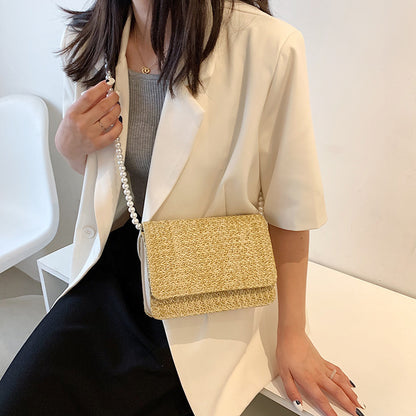 Clamshell Small Square Bag Pearl Crossbody