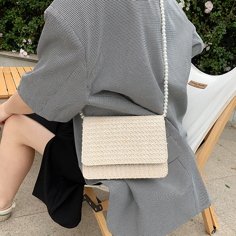 Clamshell Small Square Bag Pearl Crossbody