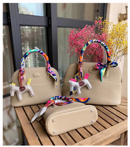 Bowling Ball Baotou Layer Cowhide Portable Female Single Shoulder Cross-body